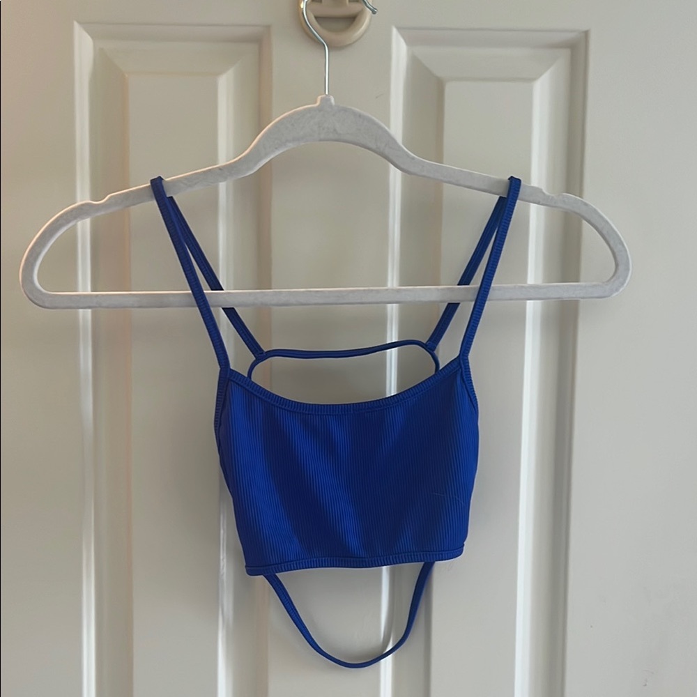 Blue Strappy Crop Top